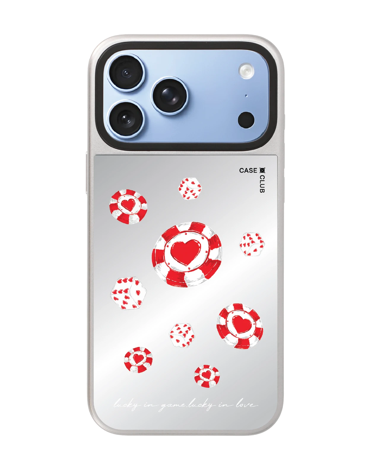 เคสกระจก iphone 18 pro max magsafe ชิปโป๊กเกอร์รูปหัวใจ