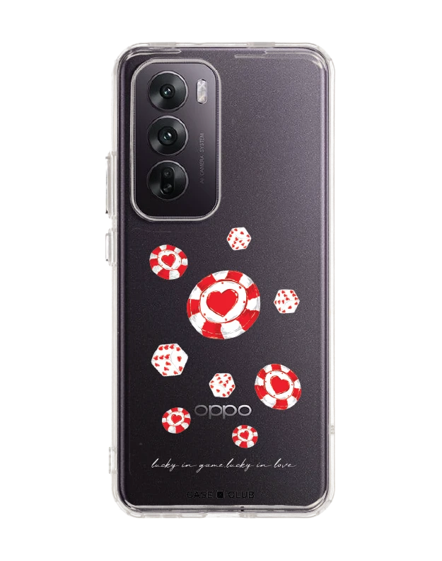 oppo reno 12 clear case poker love