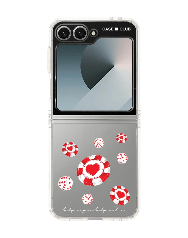 samsung galaxy z flip 6 clear case poker love