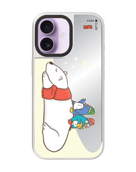 iphone 17 mirror silver magsafe polar bear & duo penguin