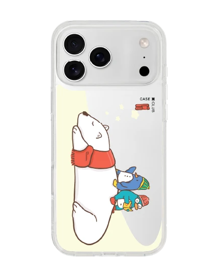 iphone 17 pro max clear polar bear & duo penguin