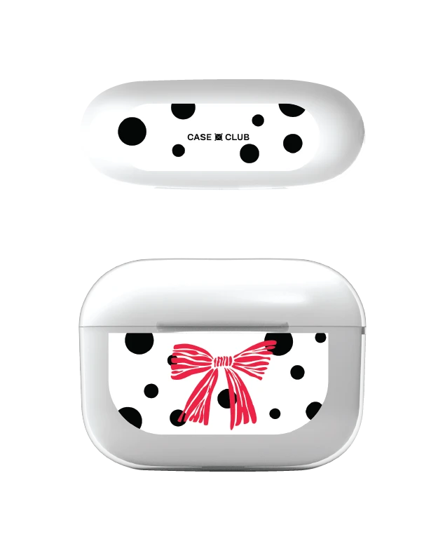 เคสใส airpods pro 2 โบว์ลายจุดตกหลุมรัก