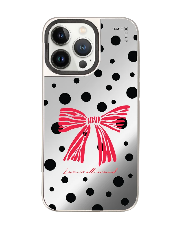 เคสกระจก iphone 14 pro max magsafe โบว์ลายจุดตกหลุมรัก