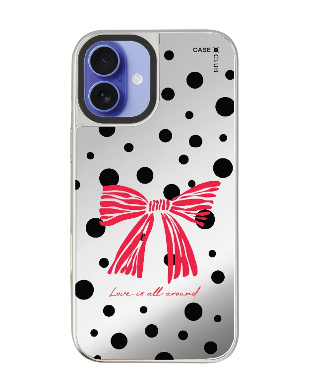iphone 16 plus mirror case magsafe polka bow crush