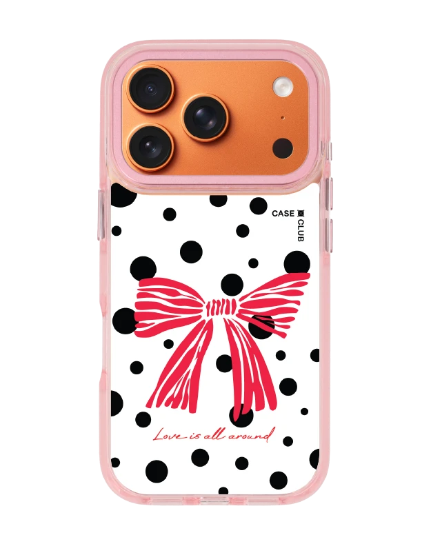 iphone 17 pro clear pink magsafe polka bow crush