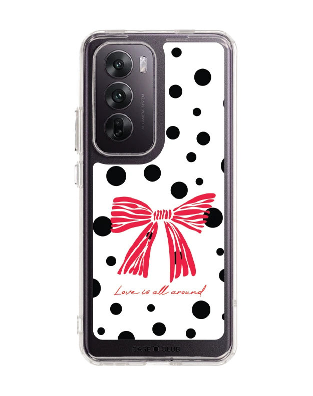 oppo reno 12 clear case polka bow crush