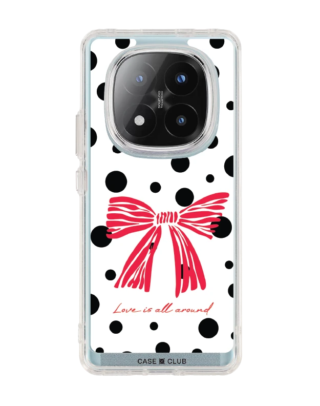 redmi note 14 pro plus clear case polka bow crush