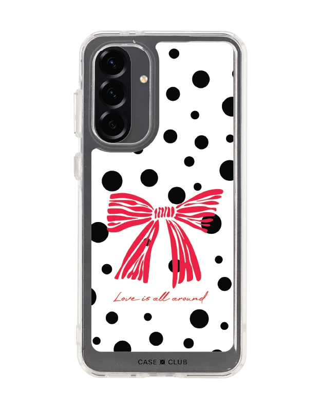 เคสใส samsung galaxy a56 โบว์ลายจุดตกหลุมรัก