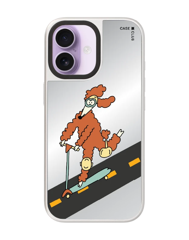 เคสกระจก iphone 17 magsafe หมาพุดเดิ้ลสกู๊ตเตอร์สายซิ่ง