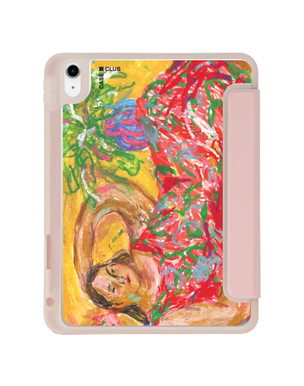 เคสใส ipad gen 10th/11th 2025 สีชมพู พอร์ทเทรตสาวสวย โดย juli baker