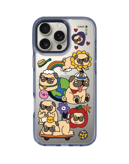 เคส iphone 16 pro max clear blue magsafe สีฟ้า หมาปั๊กเวิลด์ทัวร์