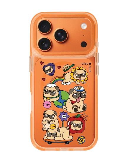 iphone 17 pro clear orange magsafe pug around the world