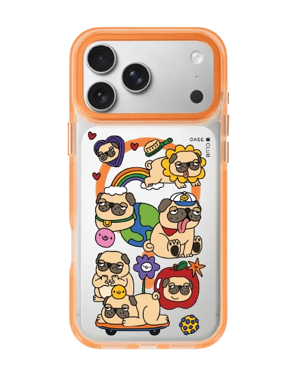 iphone 17 pro max clear orange magsafe pug around the world