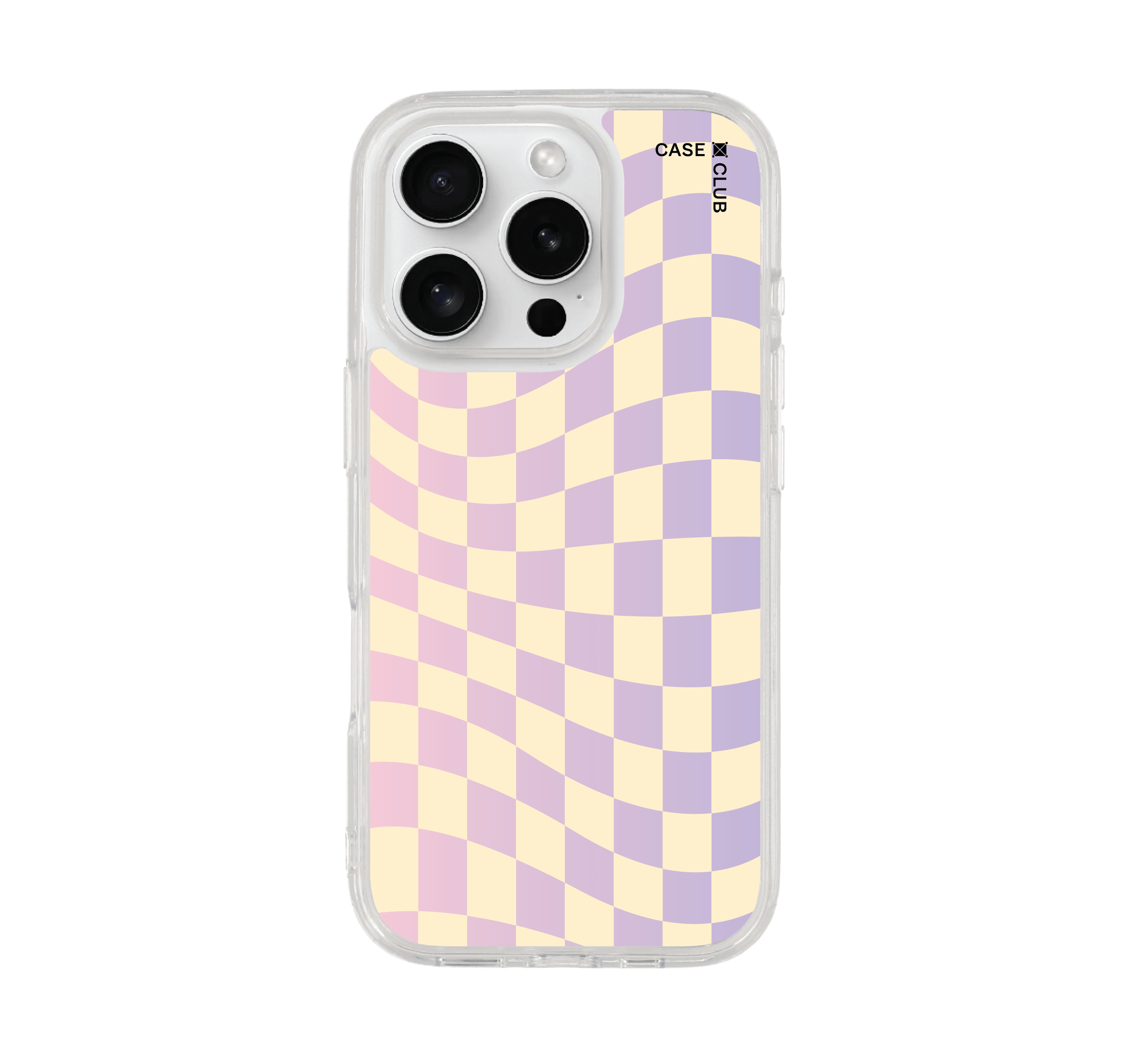 เคสใส iphone 16 pro กริดม่วงไล่สี