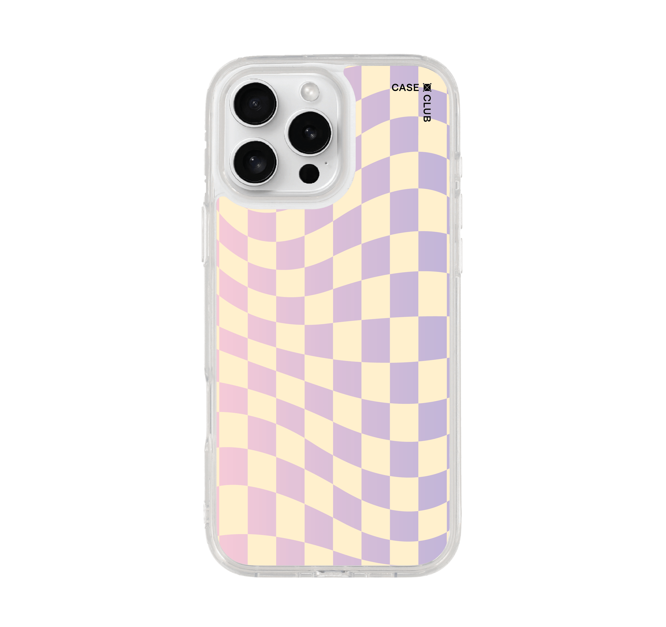 เคสใส iphone 16 pro max กริดม่วงไล่สี