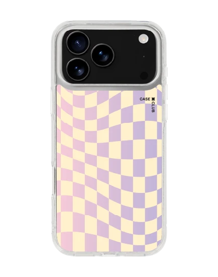 เคสใส iphone 17 pro max magsafe ตารางหมากรุกไล่สีโทนสีม่วง