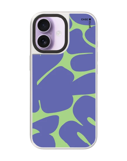 เคสกระจก iphone 17 magsafe ดอกไม้สีม่วงเขียวมินิมอล