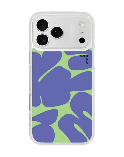 iphone 17 pro max clear purple & green leaf pattern
