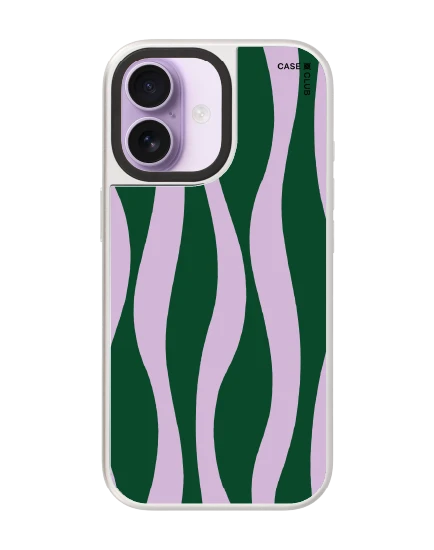 เคสกระจก iphone 17 magsafe ลายคลื่นสีม่วงและเขียว