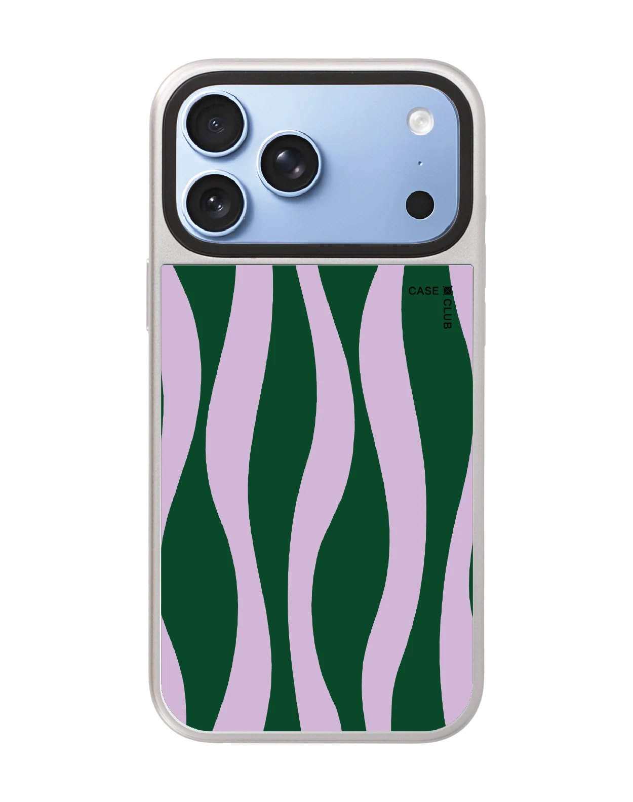 iphone 18 pro max mirror silver magsafe purple & green wavy pattern