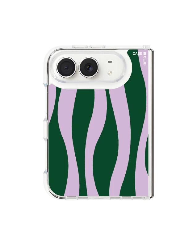 เคสใส iphone duo magsafe ลายคลื่นสีม่วงและเขียว