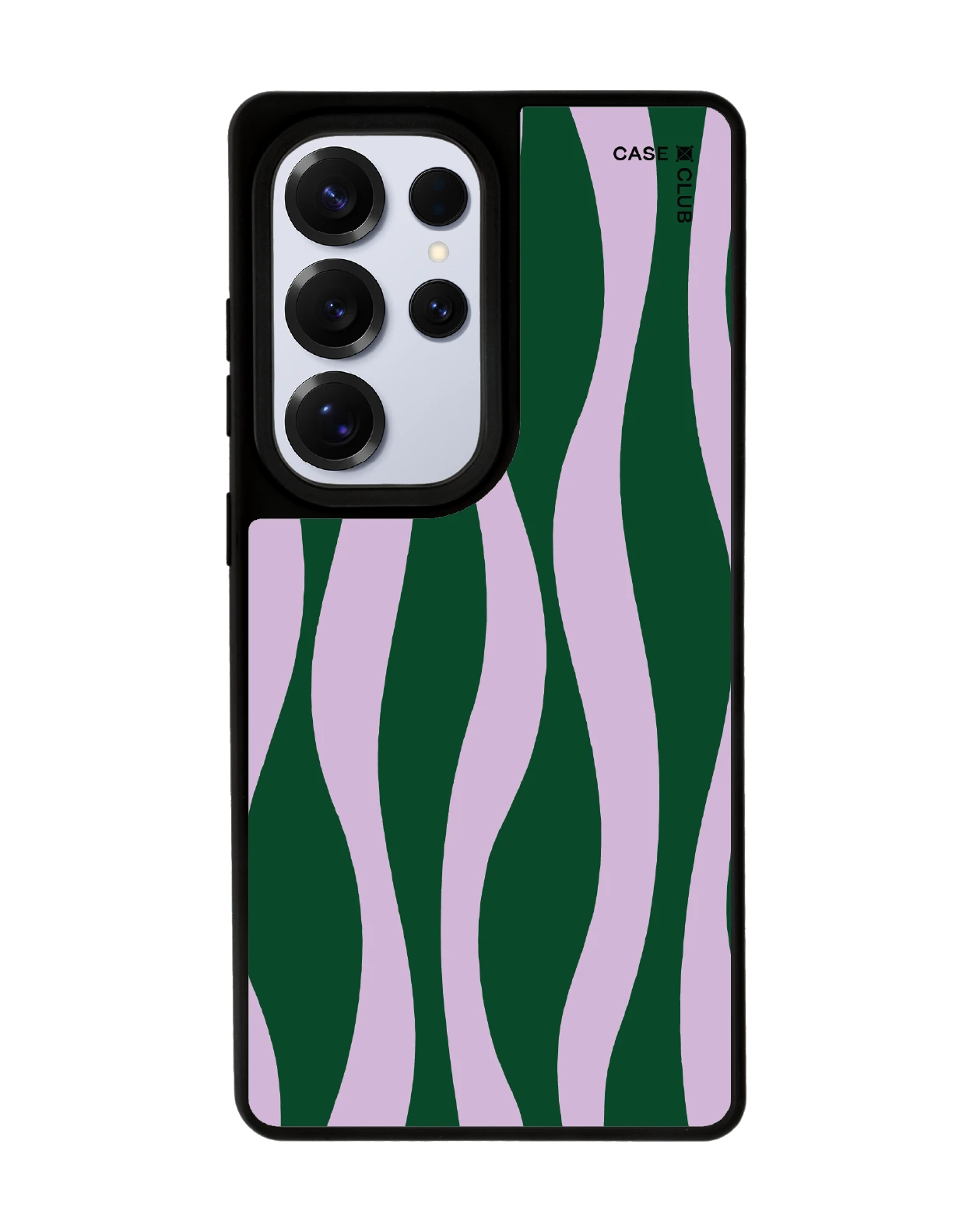 เคสกระจกดำ samsung s25 ultra matte magsafe ลายคลื่นสีม่วงและเขียว