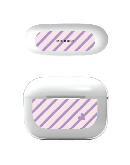 เคสใส airpods pro 2 ลายทางสีม่วงพาสเทล