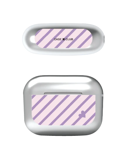 airpods pro 3 silver case purple stripes