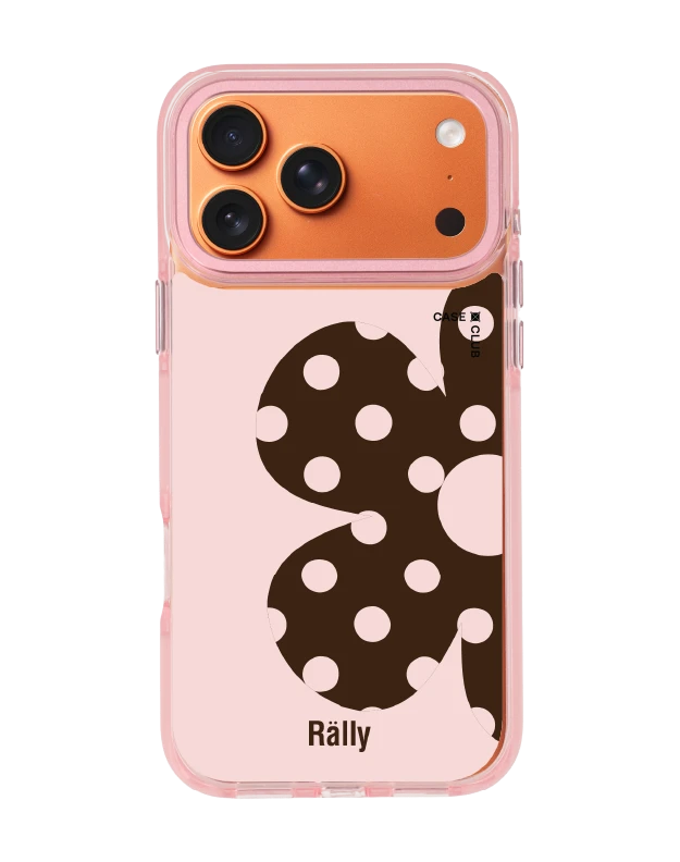 เคสใส iphone 17 pro max magsafe สีชมพู rally ดอกไม้ลายจุด