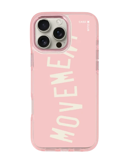 iphone 16 pro max clear pink magsafe rally ลาย movement สีชมพูใส