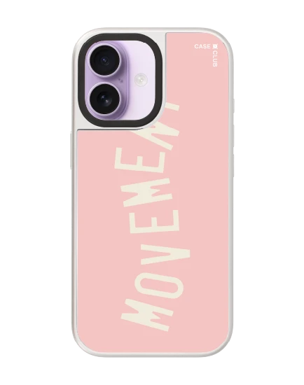 เคสกระจก iphone 17 magsafe rally ลาย movement สีชมพูใส