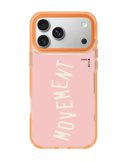เคสใสสีส้ม iphone 17 pro max magsafe rally ลาย movement สีชมพูใส