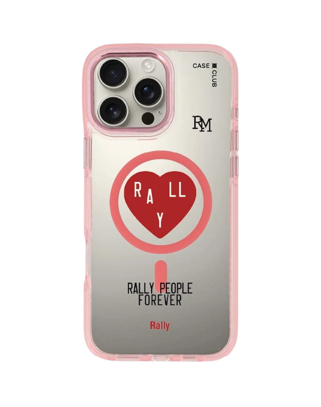 iphone 16 pro max clear pink magsafe rally people club ลายหัวใจ