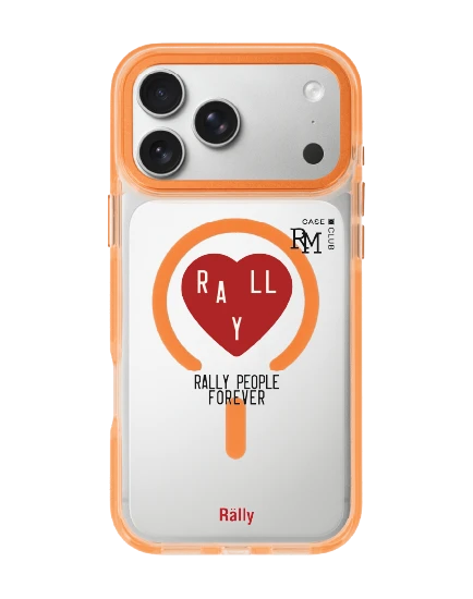 เคสใสสีส้ม iphone 17 pro max magsafe rally people club ลายหัวใจ