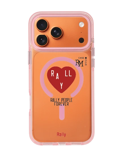 เคสใส iphone 17 pro max magsafe สีชมพู rally people club ลายหัวใจ