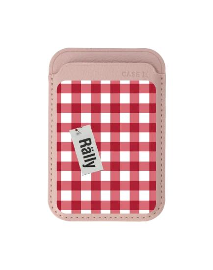 กระเป๋าใส่บัตร magsafe ชมพูอ่อน rally ตารางสตรอว์เบอร์รี่
