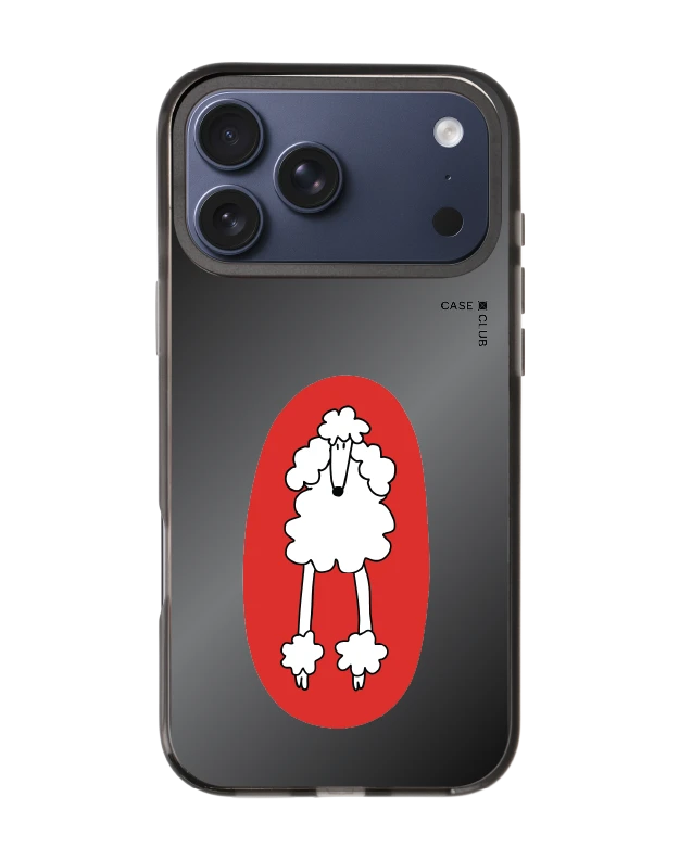 iphone 17 pro max black mirror magsafe red circle poodle