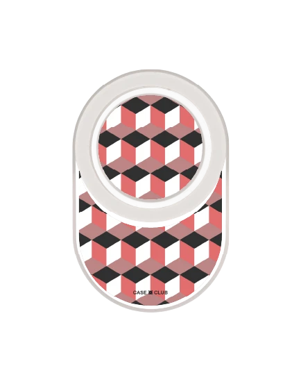 ป๊อปกริป ใส กล่องเรขาคณิตสีทับทิม