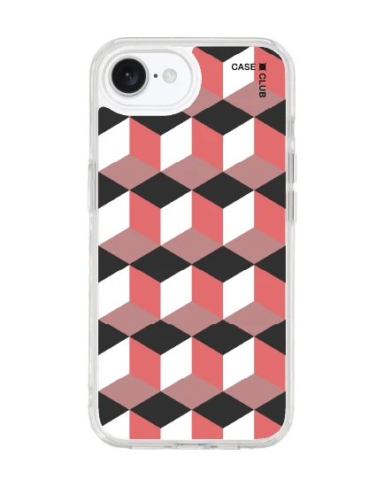 iphone 16e clear case magsafe ruby geometric cube