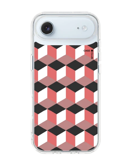 เคสใส iphone air กล่องเรขาคณิตสีทับทิม