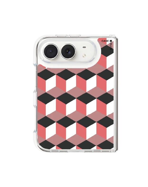 iphone duo clear magsafe ruby geometric cube