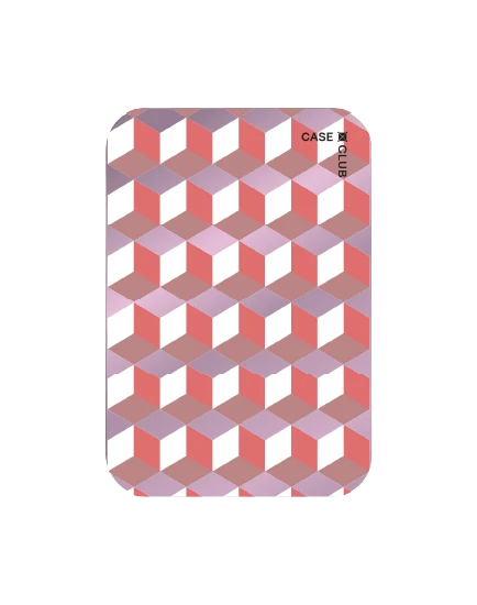 magnetic mirror cardholder stand ruby geometric cube