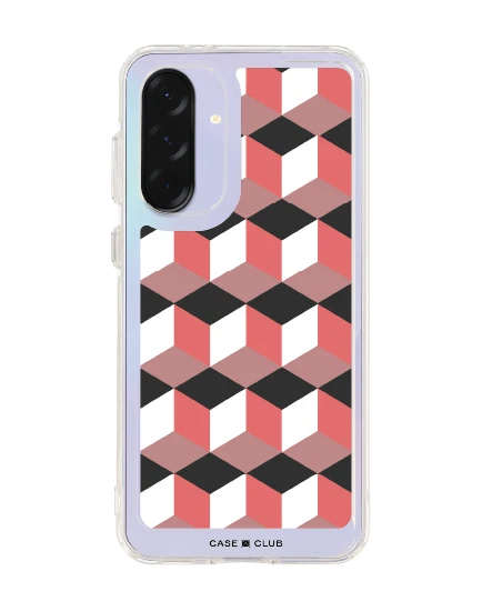 เคสใส samsung galaxy a36 กล่องเรขาคณิตสีทับทิม