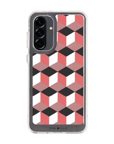 samsung galaxy a56 clear case ruby geometric cube