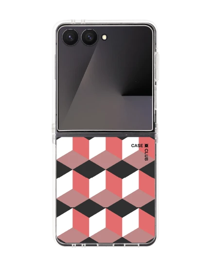 เคส samsung galaxy z flip 7 magsafe กล่องเรขาคณิตสีทับทิม