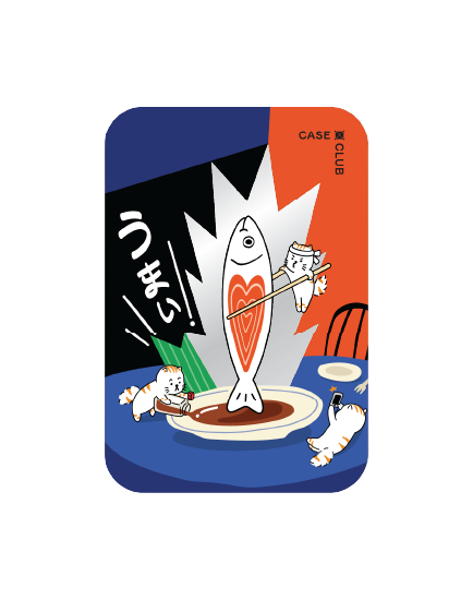 magnetic mirror cardholder stand salmon cat dinner