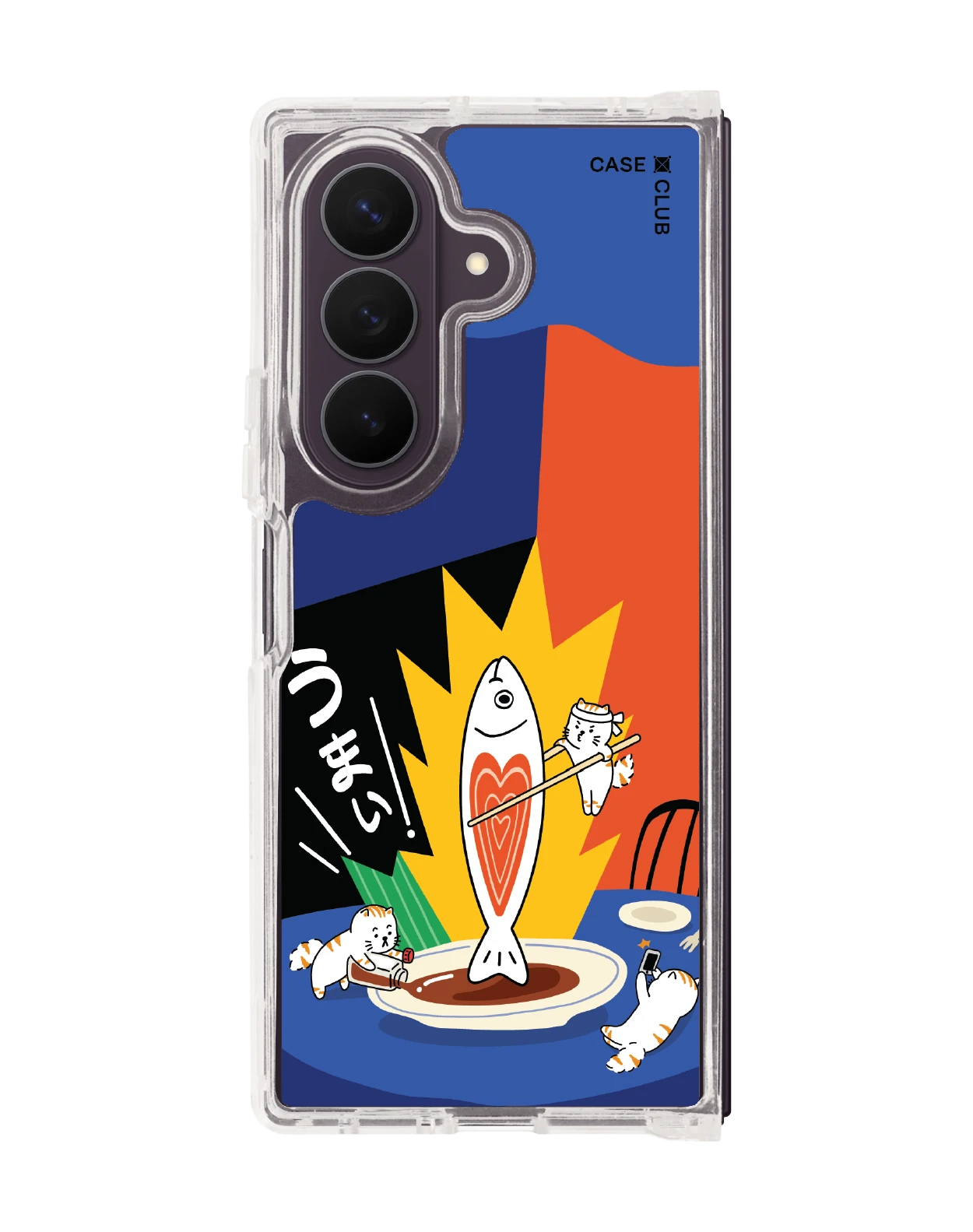 samsung galaxy z fold 8 ultra clear magsafe salmon cat dinner