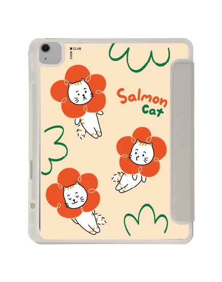 ipad air6/7 13" 2025 (m2/m3) clear grey salmon cat flower