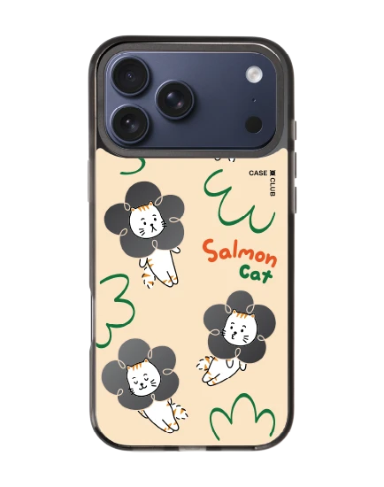 iphone 17 pro max black mirror magsafe salmon cat flower