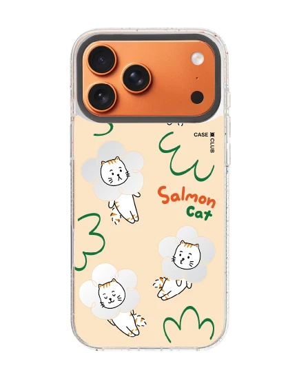 iphone 17 pro max clear mirror magsafe salmon cat flower